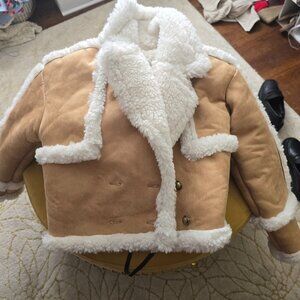 Altar'd State Cropped Shearling Look Jacket Coat